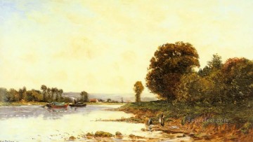 川の風景の洗濯婦 ウィポリット・カミーユ・デルピー Oil Paintings